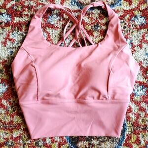 LAST ONE!  NEW Athleisure Pink Yoga fitness exercise bra strappy racer back